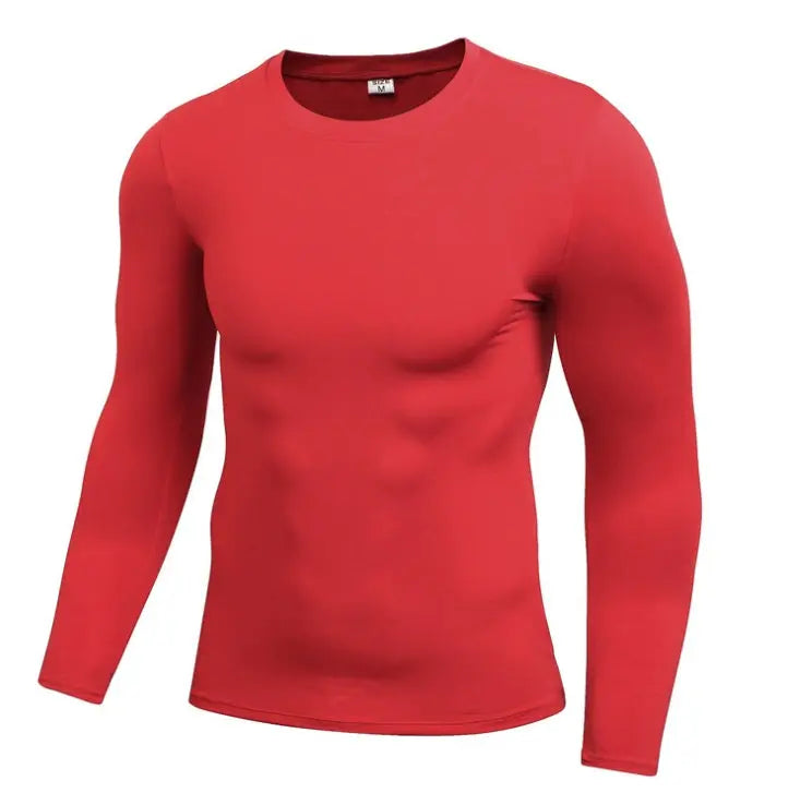 Men's Blank Long Sleeve Compression Top Magenta Charlie