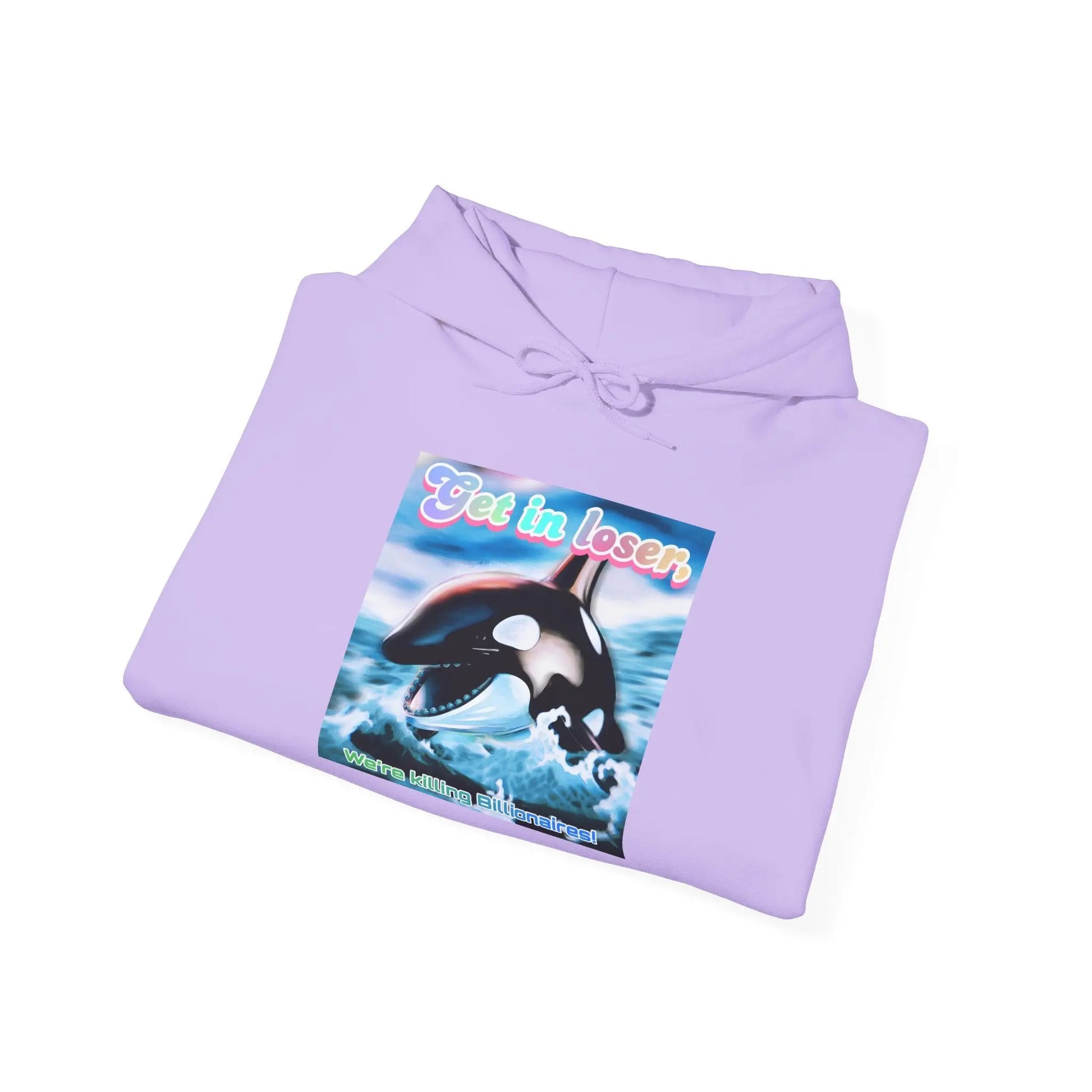 Hooded Sweatshirt Get in loser Orca humor shirt Printify