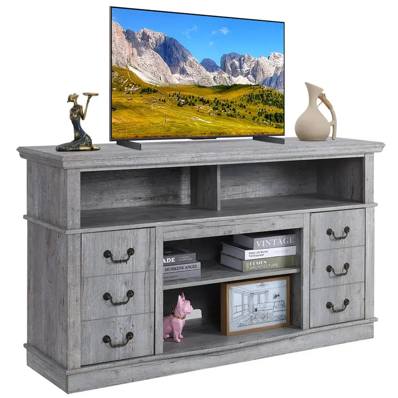 Well-designed TV Cabinet Vintage Home Living Room Wood TV Stand For TVs Modern Entertainment Center Farmhouse TV Storage Cabinet Magenta Charlie