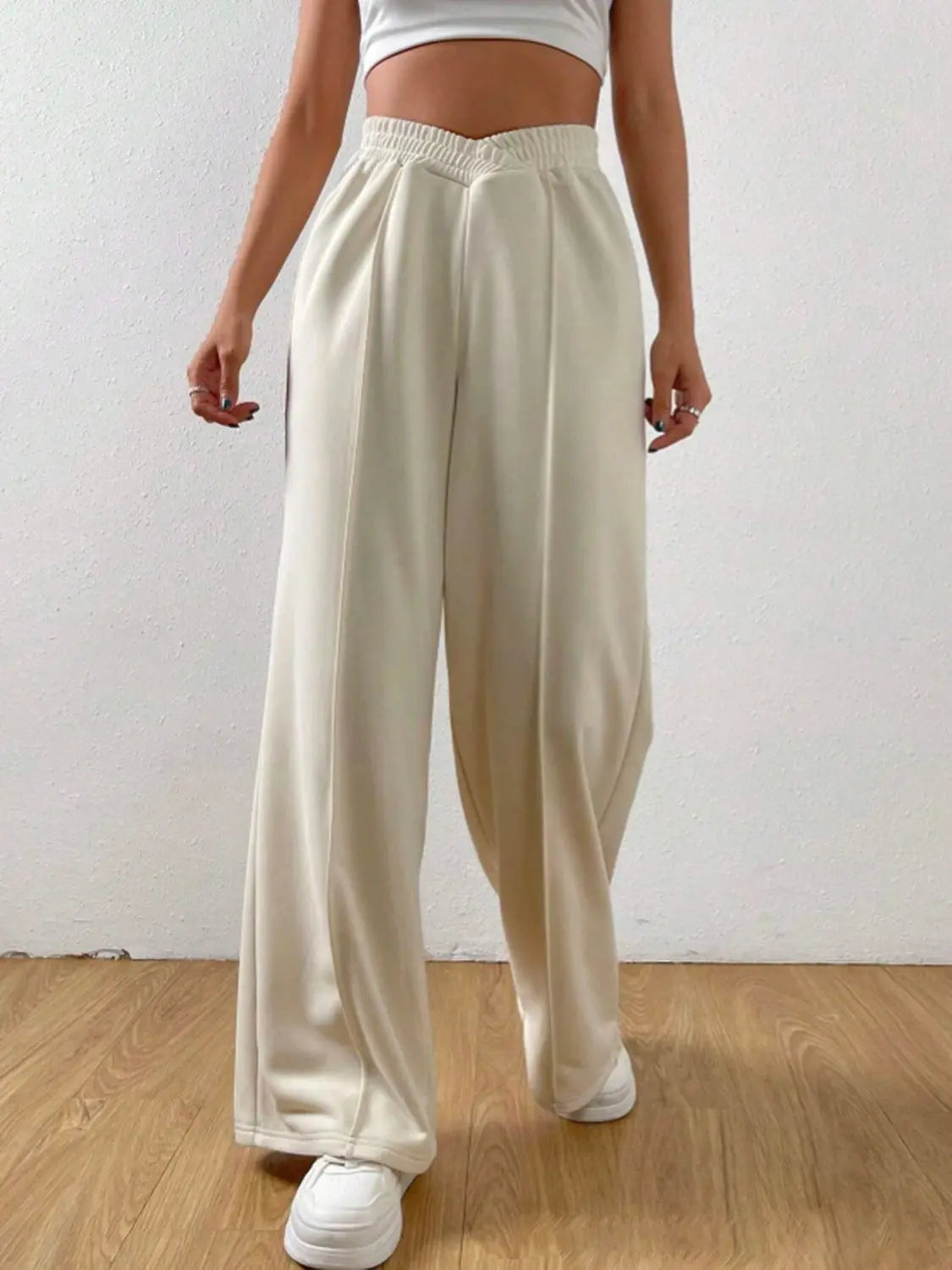 Elastic Waist Wide Leg Pants Trendsi