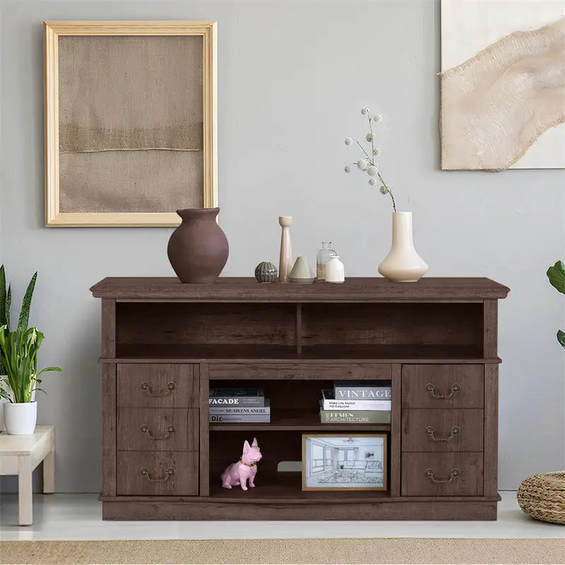 Well-designed TV Cabinet Vintage Home Living Room Wood TV Stand For TVs Modern Entertainment Center Farmhouse TV Storage Cabinet Magenta Charlie