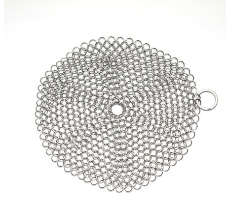 Silver Stainless Steel Cast Iron Cleaner Chainmail Scrubber Home Cookware Clean For Skillets Grill Pans Magenta Charlie