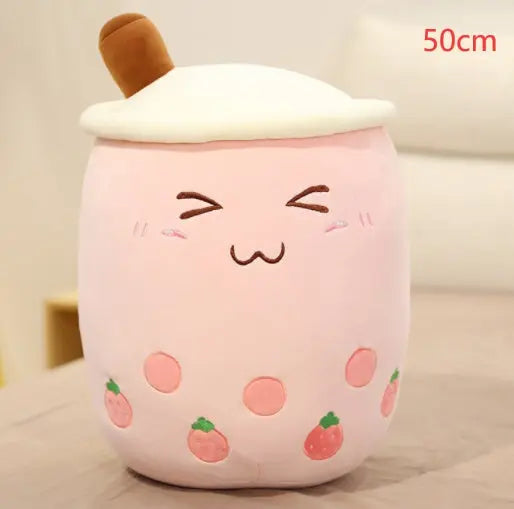 Cute Fruit Drink Plush Stuffed Soft Strawberry Milk Tea Plush Boba Tea Cup Toy Bubble Tea Pillow Cushion Kids Gift Magenta Charlie