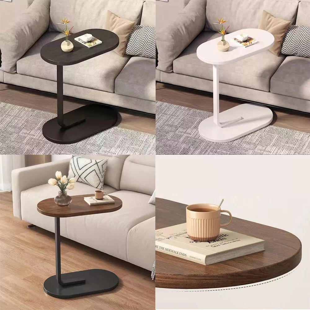 Small C-shaped Table End Table For Sofa Side Table Nightstand For Bedroom Modern Magenta Charlie