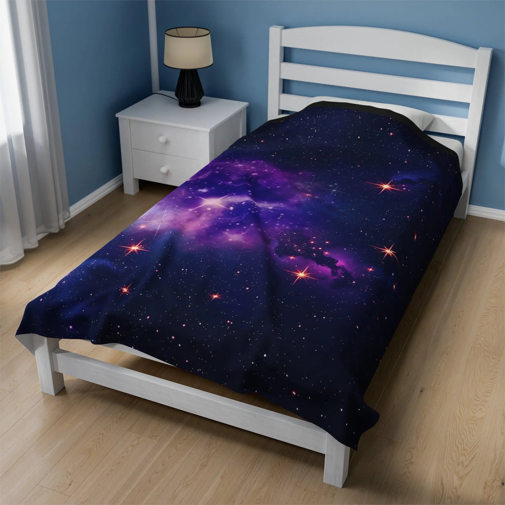 Plush Blanket - Purple Galaxy Design Printify