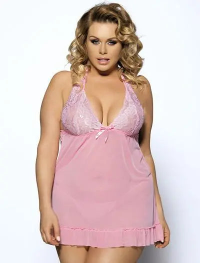 Plus Size Women Sexy Lingerie  6XL  Sleepwear Sleepdress Magenta Charlie