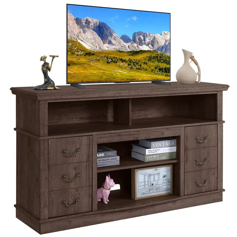 Well-designed TV Cabinet Vintage Home Living Room Wood TV Stand For TVs Modern Entertainment Center Farmhouse TV Storage Cabinet Magenta Charlie