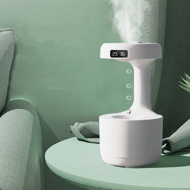 Bedroom Anti-Gravity Humidifier With Clock Water Drop Backflow Aroma Diffuser Large Capacity Office Bedroom Mute Heavy Fog Household Sprayer Magenta Charlie