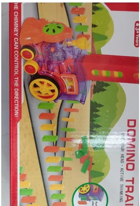 Domino Train Toys Baby Toys Car Puzzle Automatic Release Licensing Electric Building Blocks Train Toy The Zebra Effect