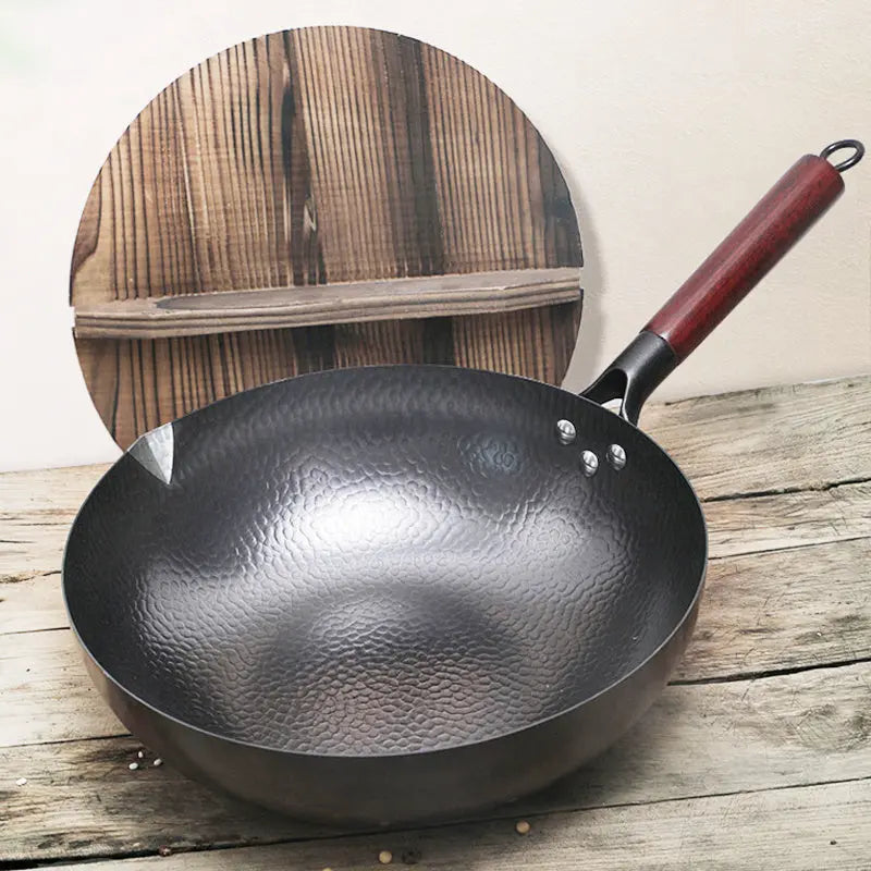 Iron Pan Traditional Iron Wok Handmade Magenta Charlie