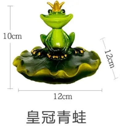 Small Yard Fish Pond Simulation Animal Bamboo Raft Frog Resin Ornaments Garden Decoration Courtyard Pond Floating Fish Tank The Zebra Effect