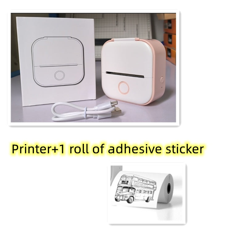 Portable Mini Thermal Label Printer Home Photo Printer Student Wrong Question Printer Bluetooth-compatible Mini Label Printer Price Tag Magenta Charlie