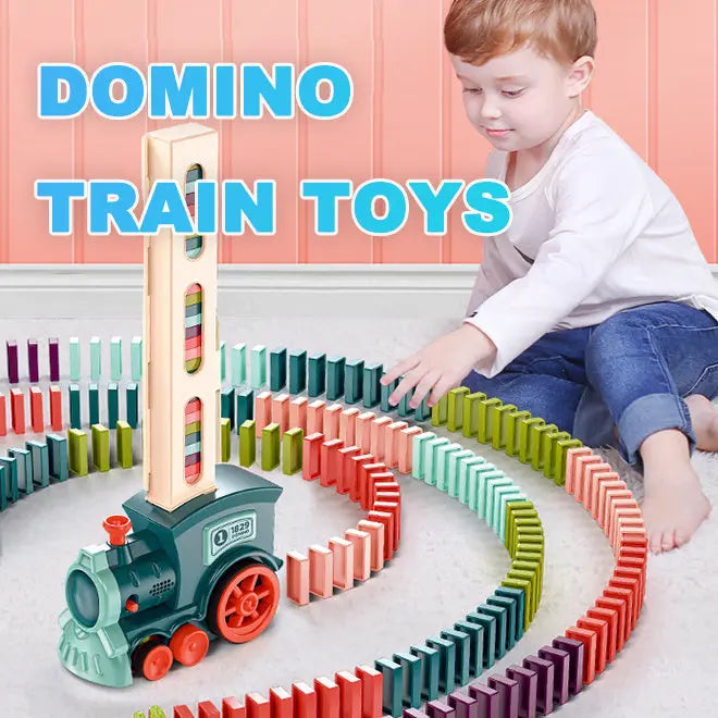 Domino Train Toys Baby Toys Car Puzzle Automatic Release Licensing Electric Building Blocks Train Toy The Zebra Effect