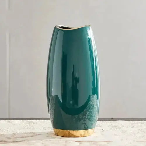 Green Ceramic Vase Copper Pallas