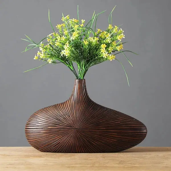 Njord Wood Vase Classic Resin Design Copper Pallas