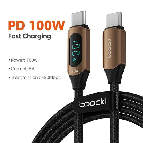 Toocki Type C to Type C Cable 100W PD Fast Charging Charger USB C to AliExpress