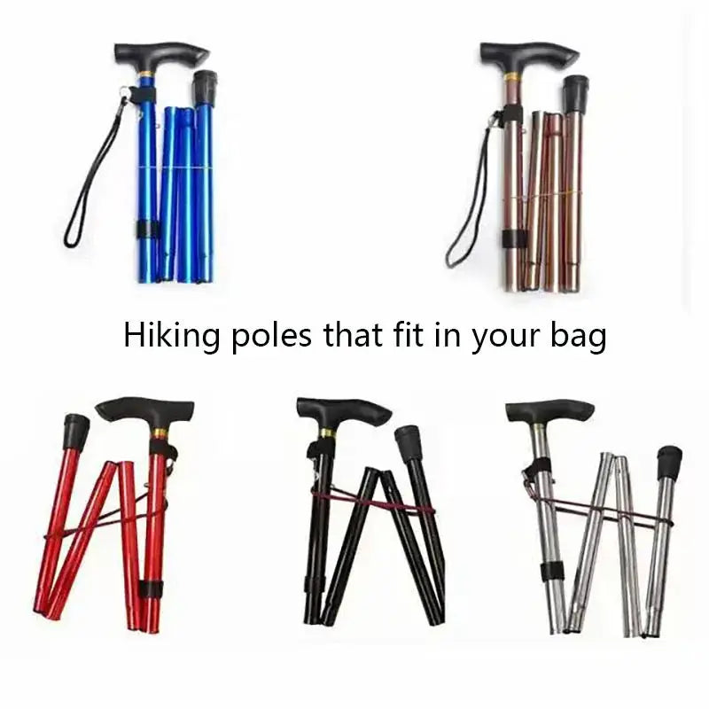 Outdoor Mountaineering Trekking Folding Trekking Pole Five Telescopic AliExpress