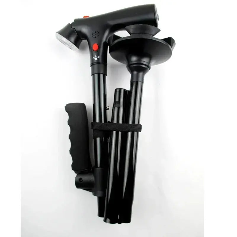 Collapsible Telescopic Folding Cane Elder Cane LED With Alarm Walking AliExpress