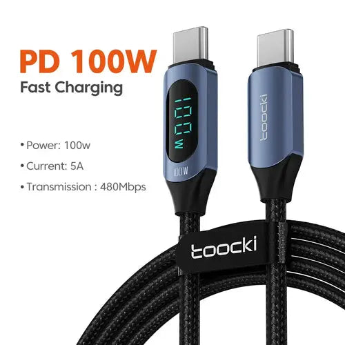 Toocki Type C to Type C Cable 100W PD Fast Charging Charger USB C to AliExpress