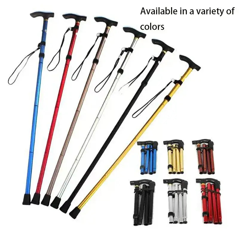 Outdoor Mountaineering Trekking Folding Trekking Pole Five Telescopic AliExpress