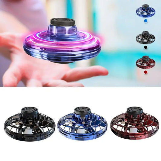 Mini Fingertip Gyro Interactive Decompression Toy Drone LED UFO Type Flying Helicopter Spinner Toy Kids The Zebra Effect