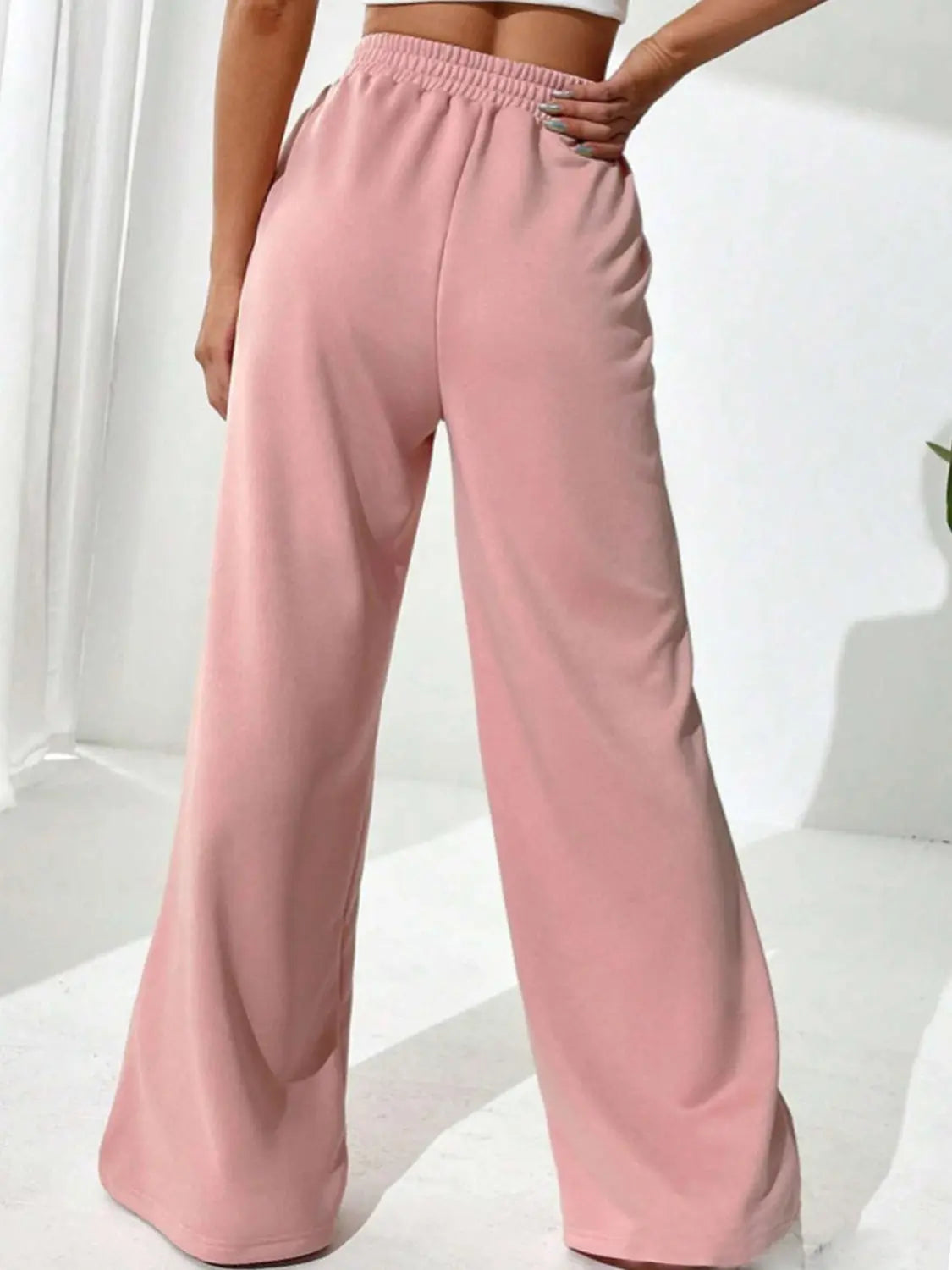 Elastic Waist Wide Leg Pants Trendsi