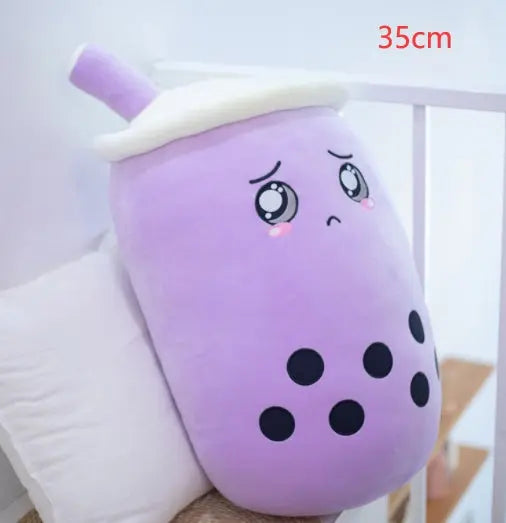 Cute Fruit Drink Plush Stuffed Soft Strawberry Milk Tea Plush Boba Tea Cup Toy Bubble Tea Pillow Cushion Kids Gift Magenta Charlie