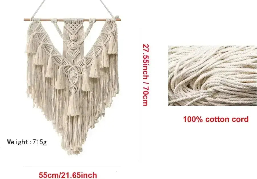 Hand Woven Macrame Wall Hanging Copper Pallas