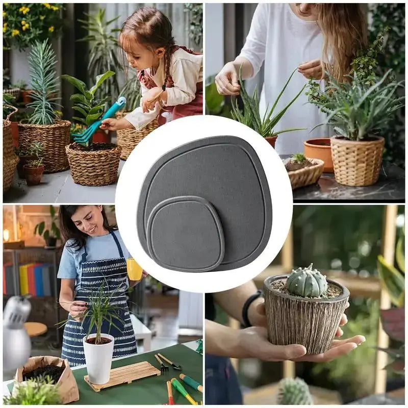 Plant Water Catcher Tray Instant Dry Natural Diatomaceous Earth Plant Saucers For Pot Anti-Slip Plant Drip Trays Multifunctional The Zebra Effect