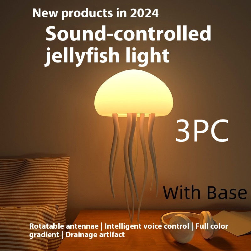 Jellyfish Mood Lamp LED Jellyfish Night Light Portable Jellyfish Lamp Jellyfish Decorations Smart Table Lamp For Bedside Desk Magenta Charlie