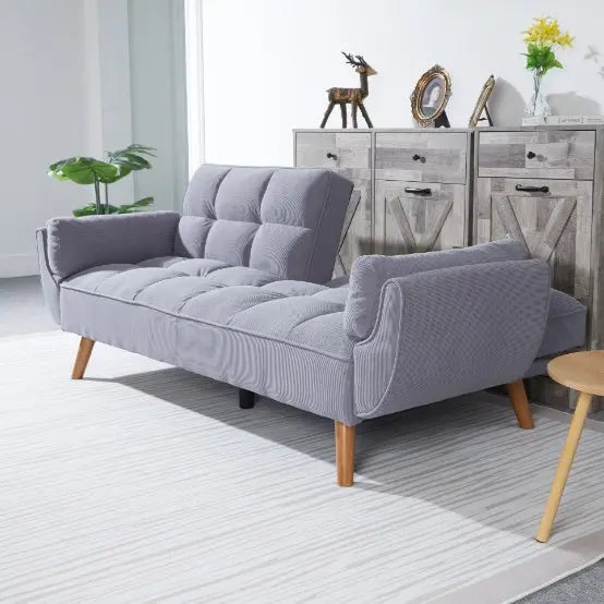 2064 Corduroy Sofa  Sofa Bed-Smoke Gray Magenta Charlie