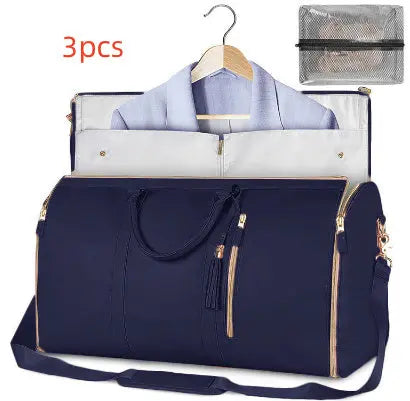 Large Capacity Travel Duffle Bag Women's Handbag Folding Suit Bag Waterproof Clothes Totes Magenta Charlie