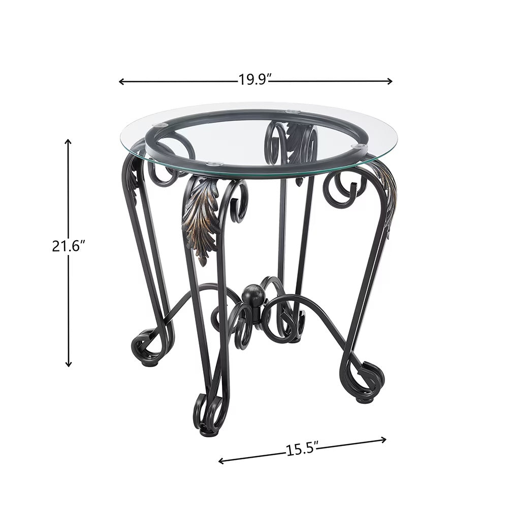 Tempered Glass Coffee Table Set Of 3,with 1 Oval Coffee Table 2 Round End Side Table,for Living Room Magenta Charlie