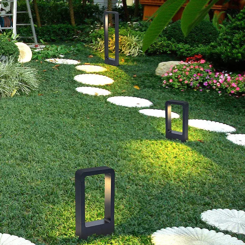 2022 Square Solar LED Garden Pillar Lamp Outdoor Waterproof  Villa  Community Exterior Wall light The Zebra Effect