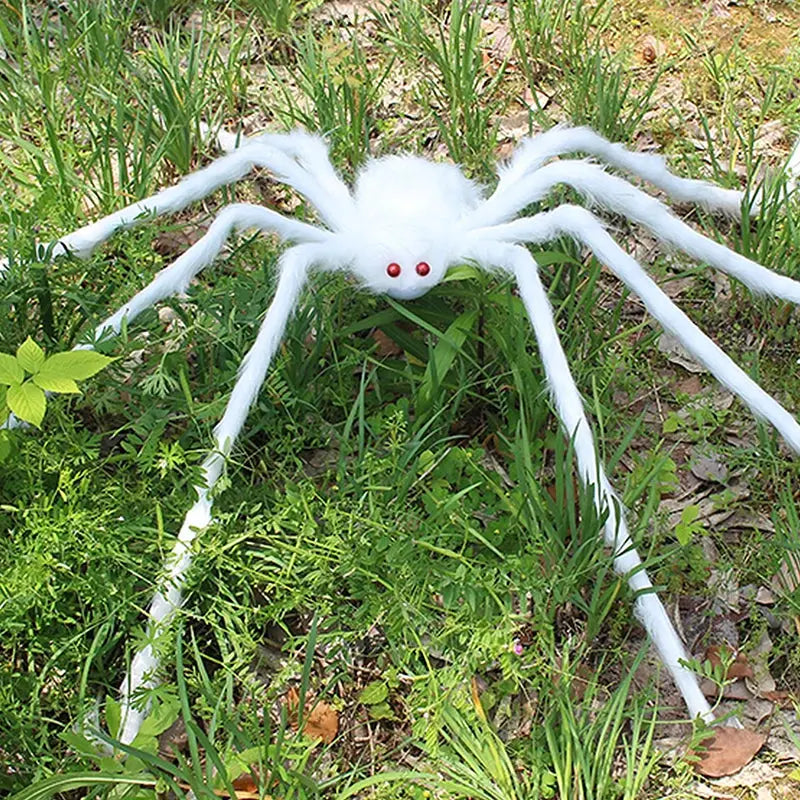 Giant Spider Huge Spider Web Halloween Decoration Props Haunted Indoor Outdoor Spooky Plush Large Araneid Prank Trick Supplies The Zebra Effect