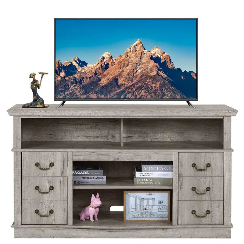 Well-designed TV Cabinet Vintage Home Living Room Wood TV Stand For TVs Modern Entertainment Center Farmhouse TV Storage Cabinet Magenta Charlie