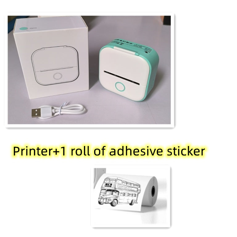 Portable Mini Thermal Label Printer Home Photo Printer Student Wrong Question Printer Bluetooth-compatible Mini Label Printer Price Tag Magenta Charlie