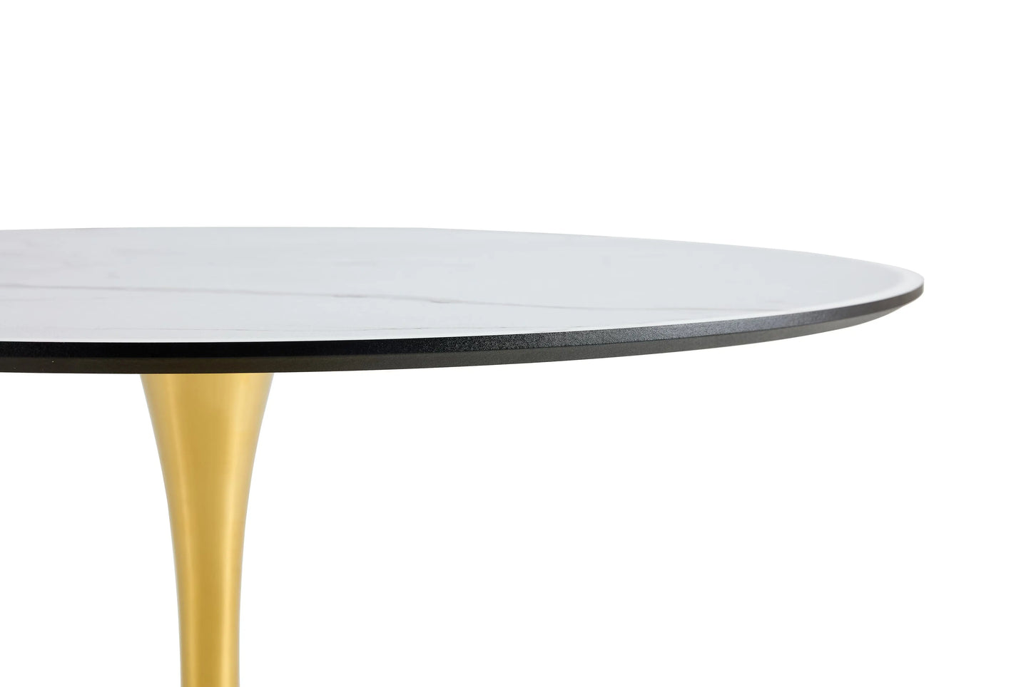 LIVING ROOM DINING TABLE-WHITE ROUND TABLE WITH GOLD LEGS 80CM IN DIAMETER. Magenta Charlie