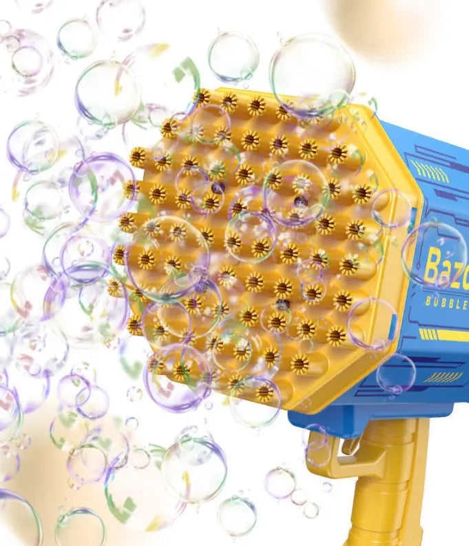 Bubble Gun Rocket 69 Holes Soap Bubbles Machine Gun Shape Automatic Blower With Light Toys For Kids Pomperos The Zebra Effect