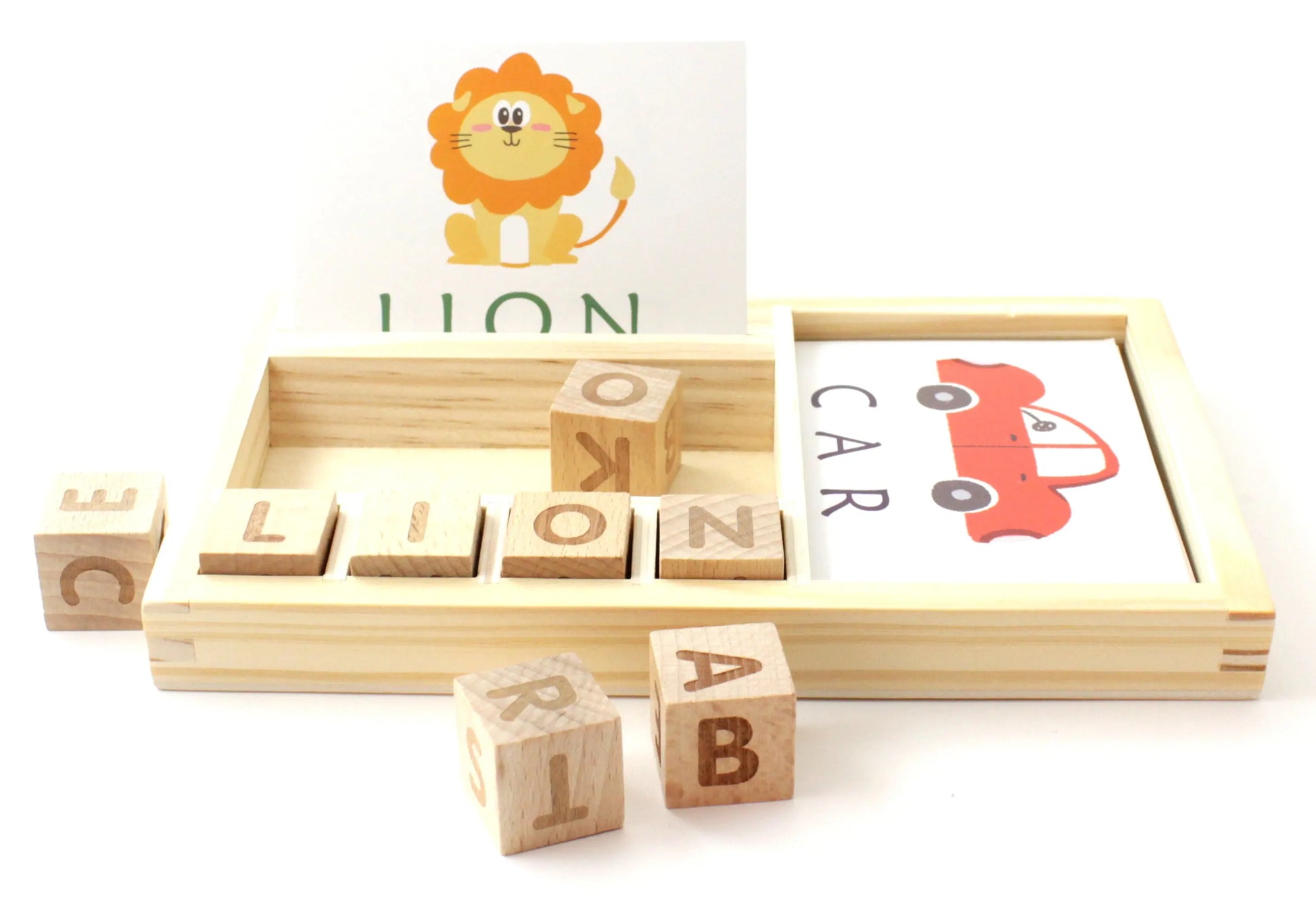 Wooden English Word Learning Cardboard Toys Games Educational Plum Clymene