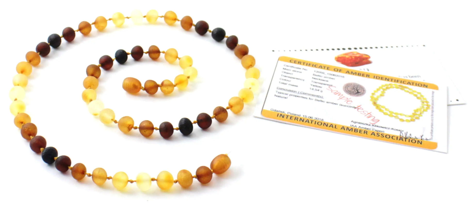 Unpolished Amber Adult Necklace Multi Color Various Sizes Plum Clymene