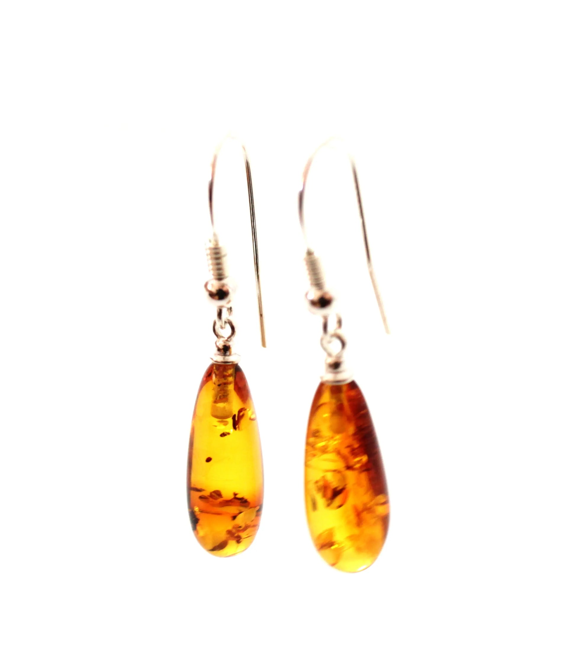 Baltic Amber Jewelry - Drop Earrings with Sterling Silber 925 Plum Clymene