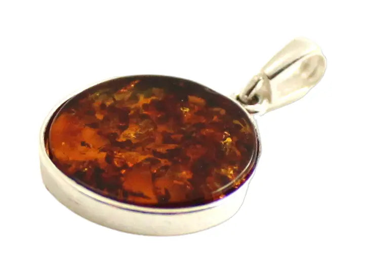 Baltic Amber Tree of Life Pendant with Silver Plum Clymene