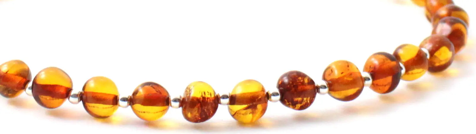 Baltic Amber Anklet with Sterling Silver 925 Adjustable Minimalist Plum Clymene