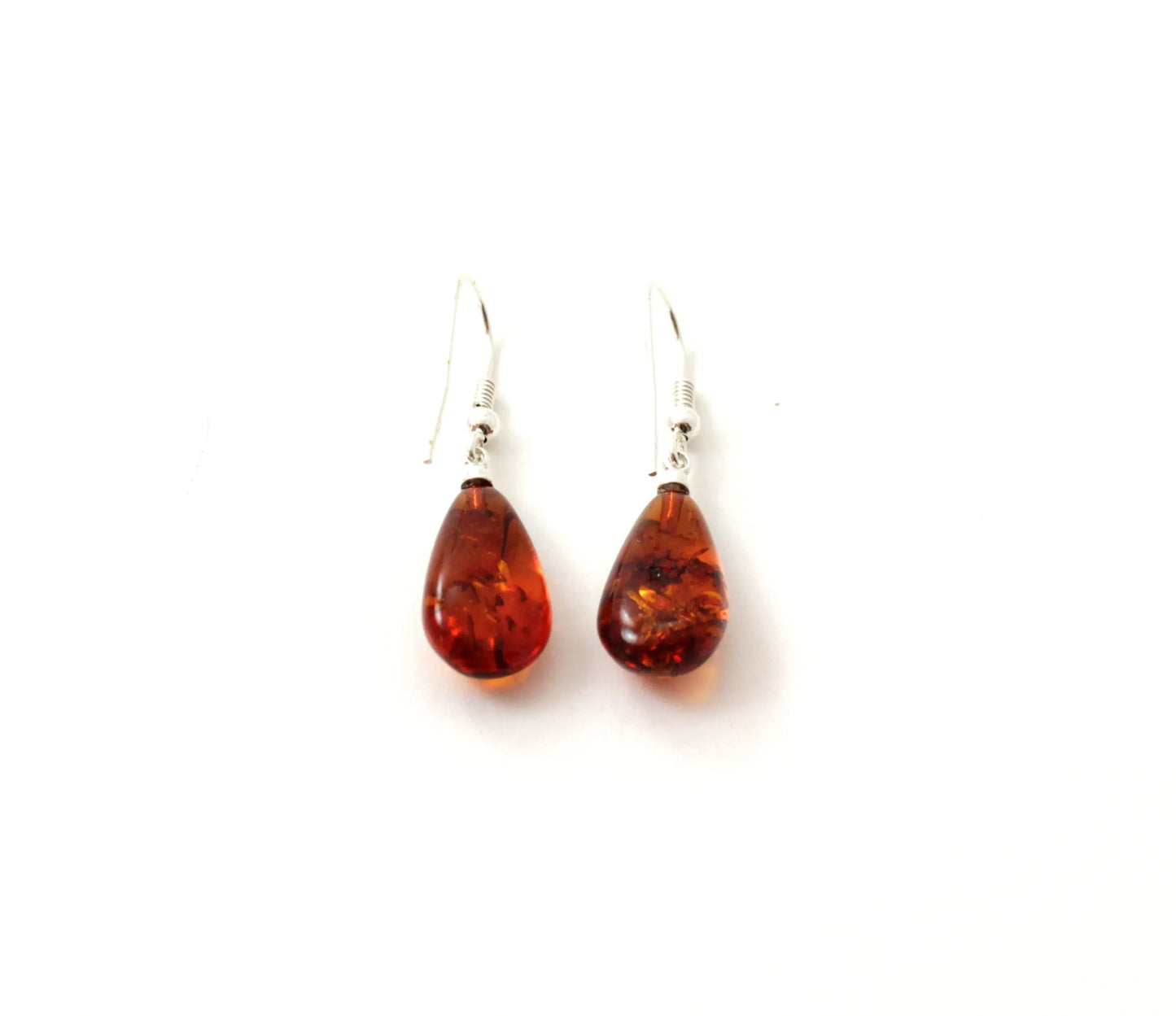 Baltic Amber Jewelry - Drop Earrings with Sterling Silber 925 Plum Clymene