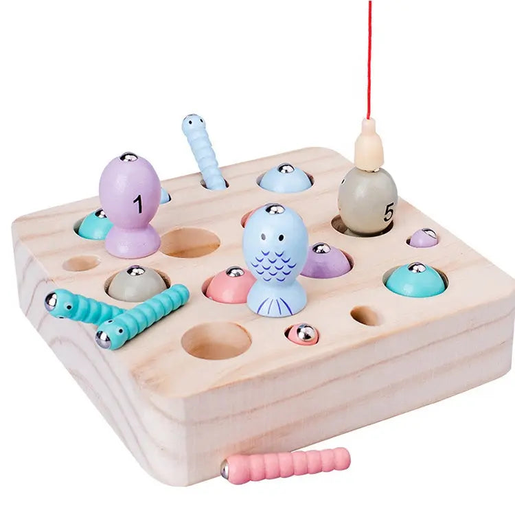 Wooden Fishing Magnetic Toy for Kids Plum Clymene