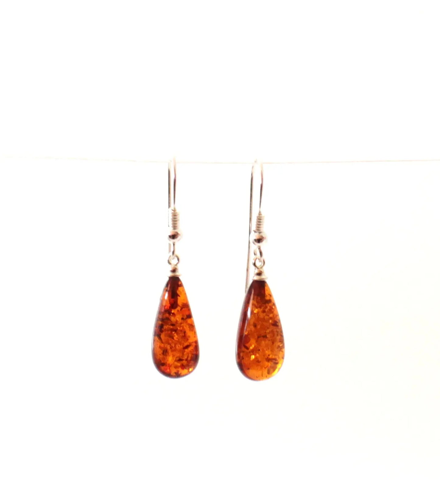 Baltic Amber Jewelry - Drop Earrings with Sterling Silber 925 Plum Clymene