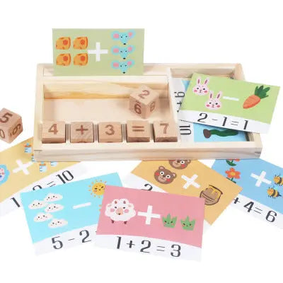 Wooden Math Learning Game Toy Montessori Mathematical Toys Plum Clymene