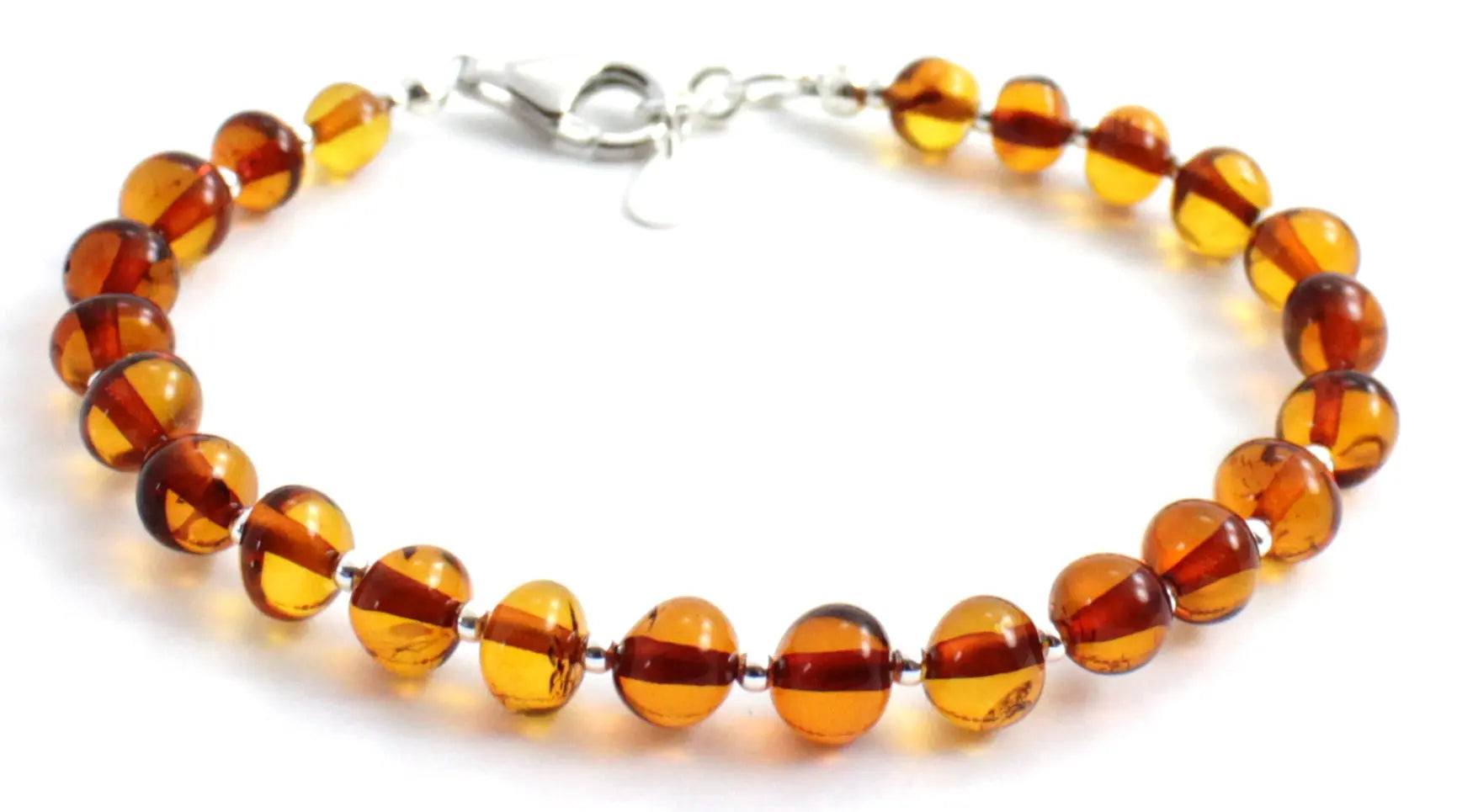 Baltic Amber Jewelry Bracelet with Sterling Silver 925 Plum Clymene