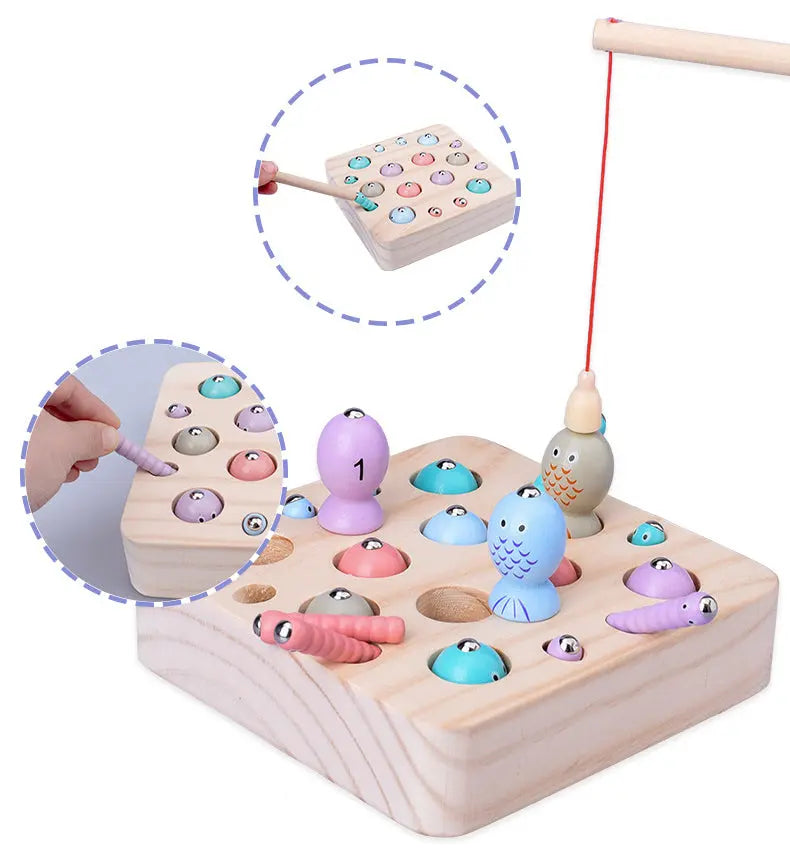 Wooden Fishing Magnetic Toy for Kids Plum Clymene